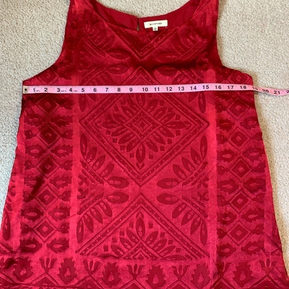 Max Studio Tunic Tank Red Women Boho Size Small to Medium Office - Picture 7 of 8